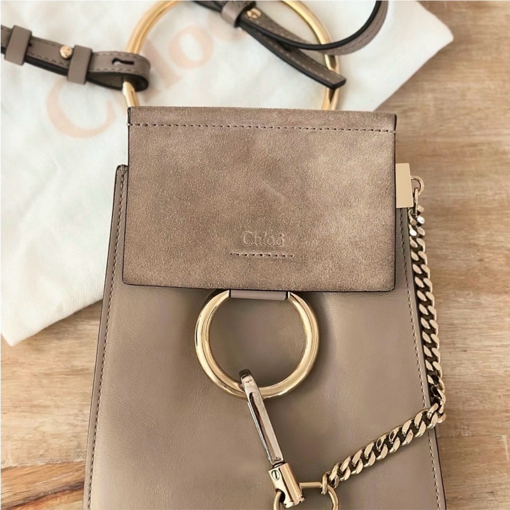 Authentic Chloe Faye Small Suede & Leather Bracelet Bag